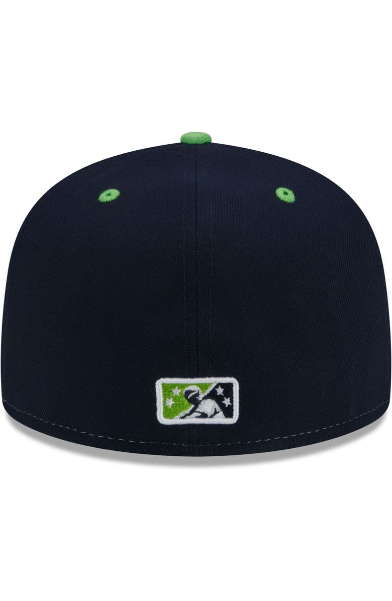 New Era Men's New Era White/Green Durham Bulls Shower Shoes Theme Night 59FIFTY Fitted Hat, Alternate, color, 
