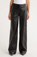 L'AGENCE Livvy Straight Leg Lambskin Leather Trousers