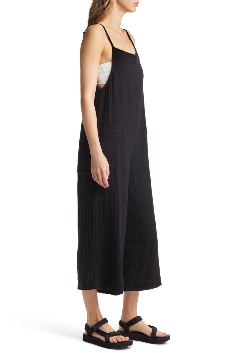 Rip Curl Premium Surf Cotton Gauze Jumpsuit, Alternate, color, Black