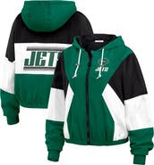WEAR by Erin Andrews Women's WEAR by Erin Andrews Green New York Jets Color Block Full-Zip Windbreaker Jacket