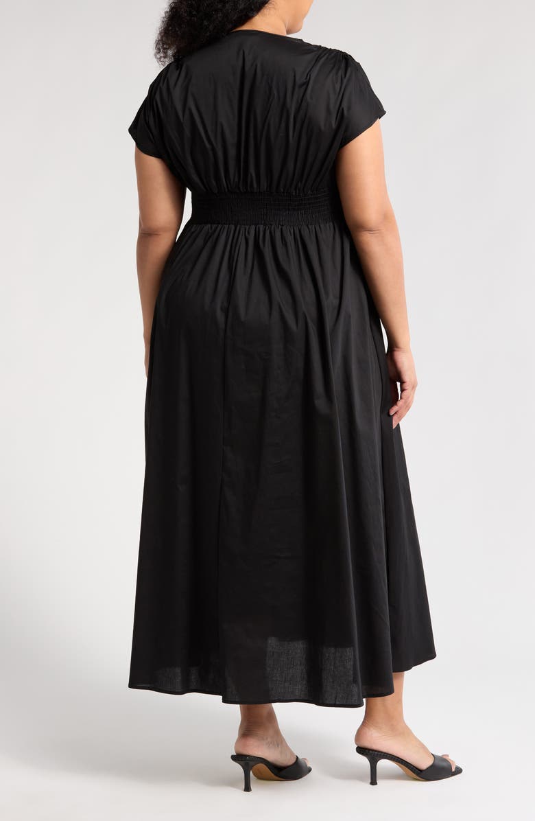 Renee C Smocked Waist Dress, Alternate, color, Black