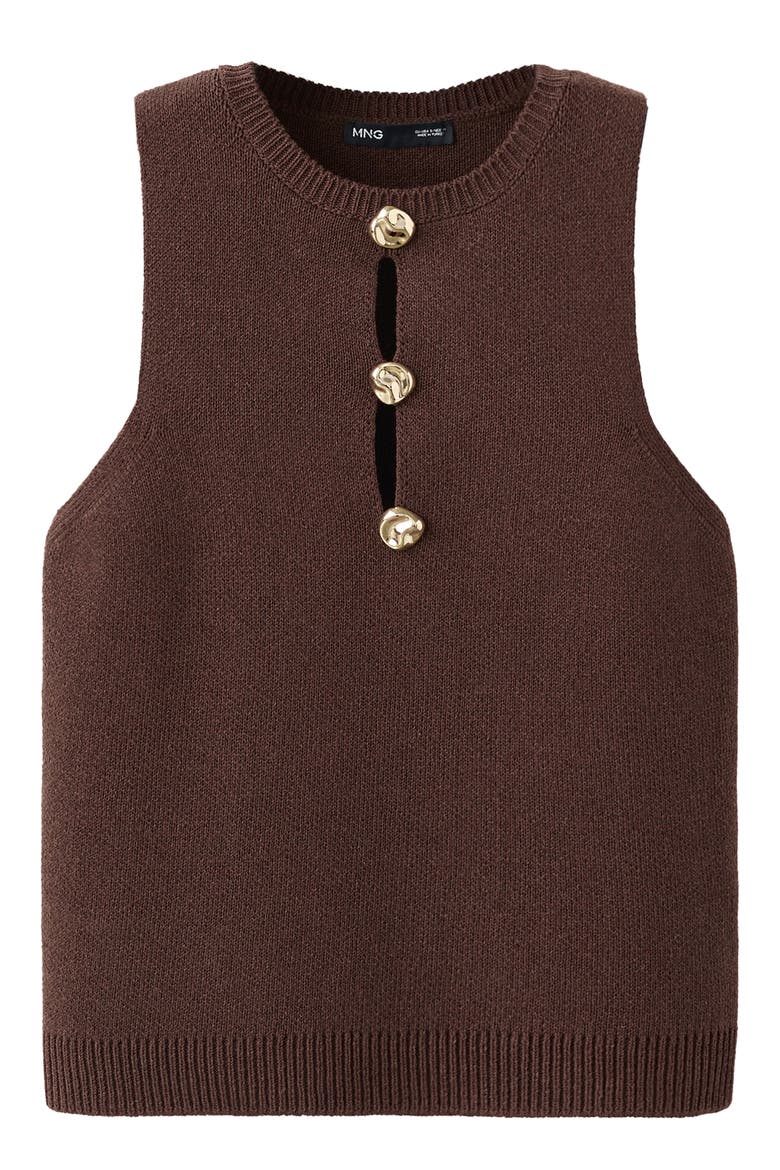 Beaded Knit Tank, Alternate, color, BROWN