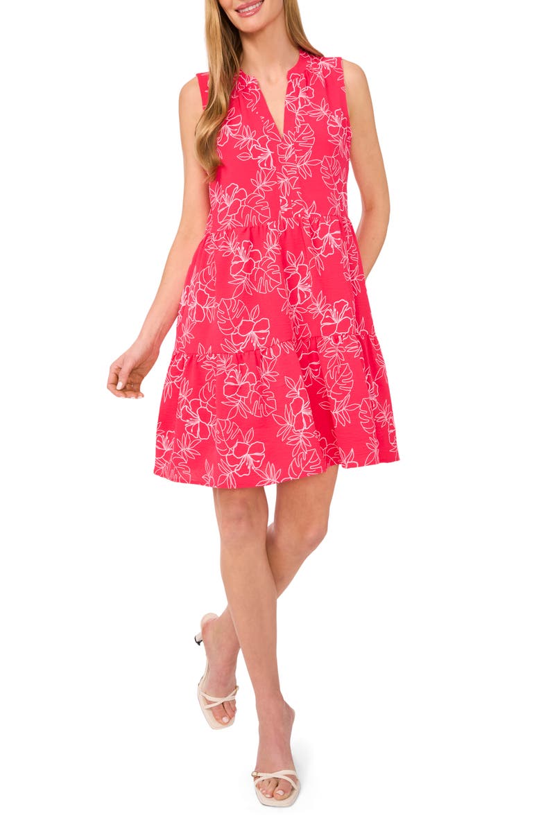 CeCe Floral Print Sleeveless Dress, Main, color, 