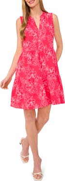 CeCe Floral Print Sleeveless Dress