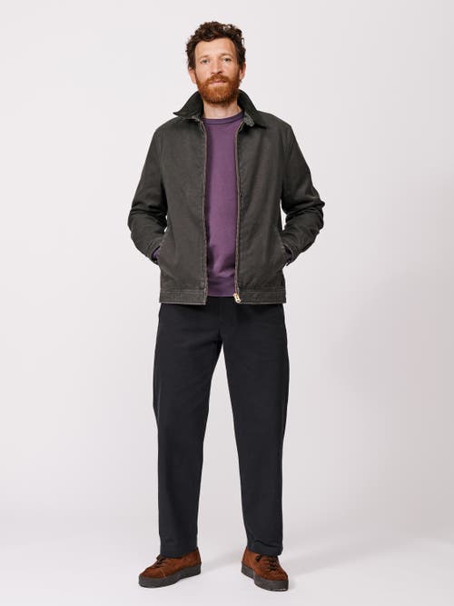 Aubin Newland Canvas Harrington Jacket In Black