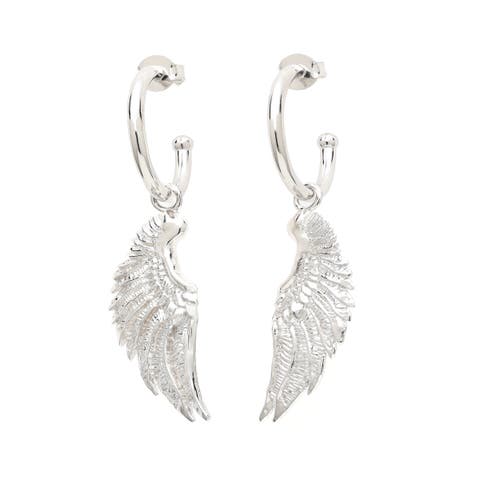 Angel Wing Small Hoop Earrings