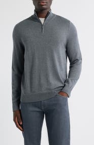 Nordstrom Washable Italian Merino Wool Quarter Zip Sweater