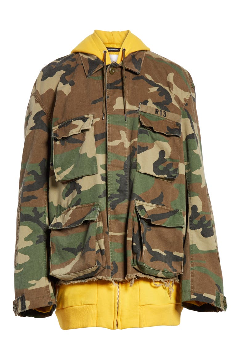 Camo Abu Jacket with Long Hoodie (Nordstrom Exclusive), Alternate, color, CAMO W/ YELLOW COMBO