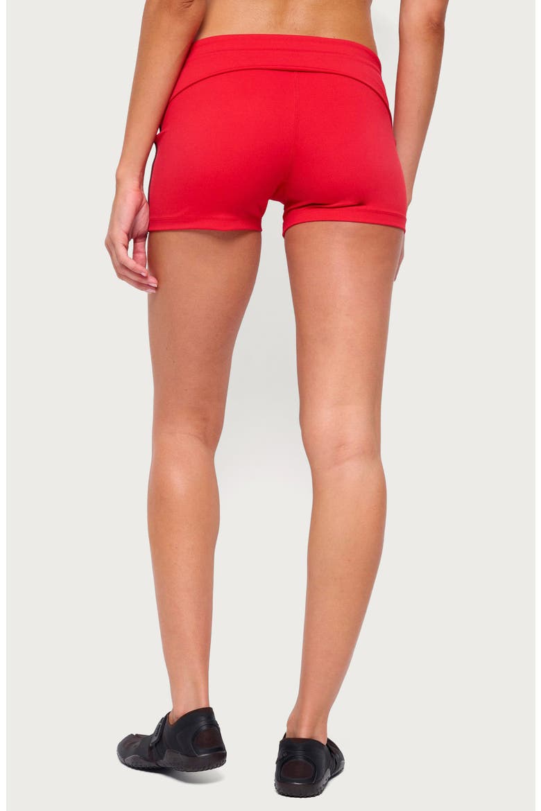 Ambar Contrast Stripe Foldover Shorts, Alternate, color, RED