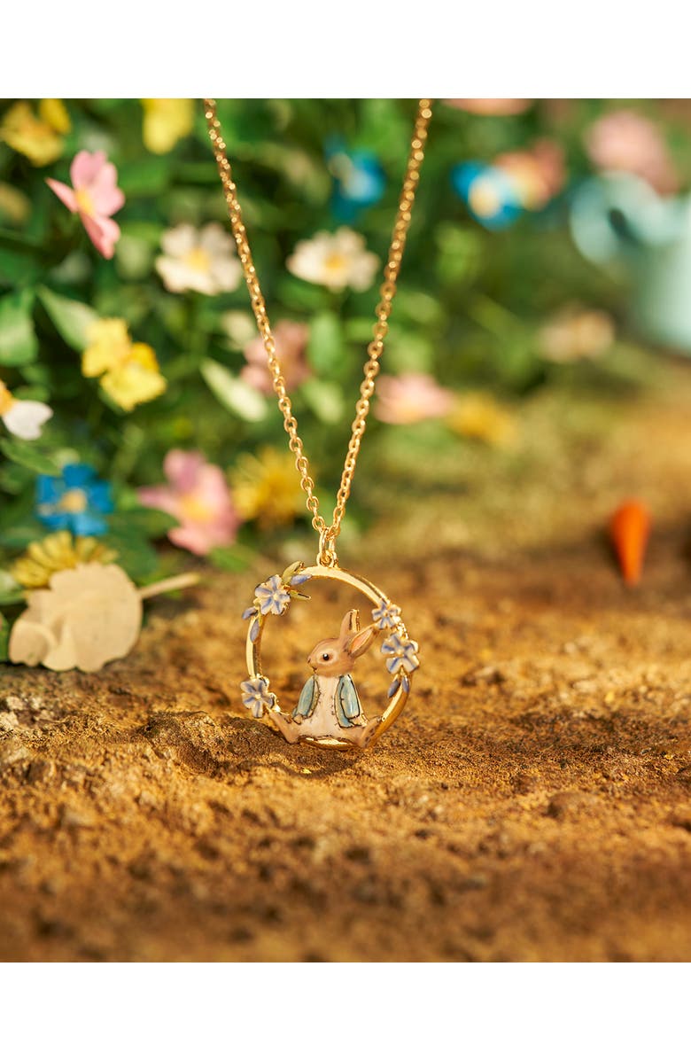 Fable England x Peter Rabbit Forget Me Not Necklace, Alternate, color, Gold