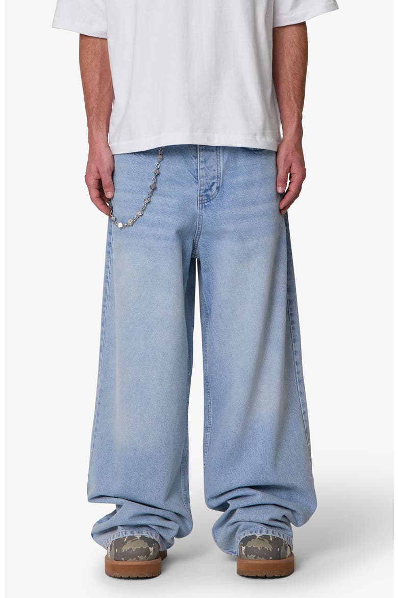 Baggy Washed Rave Denim Jeans, Main, color, WASHED BLUE