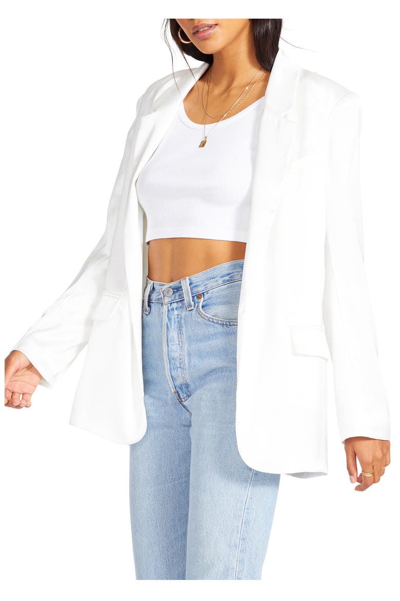 BB Dakota Smooth Talk Satin Blazer, Alternate, color, WHITE