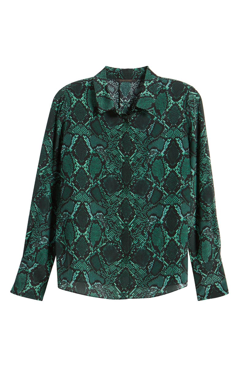 KOBI HALPERIN Snakeskin Print Silk Shirt, Alternate, color, 