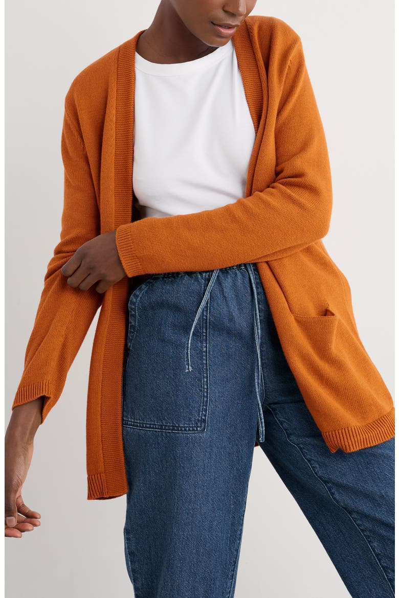 Riverboat Organic Cotton Cardigan, Main, color, KNIT MELANGE CUMIN