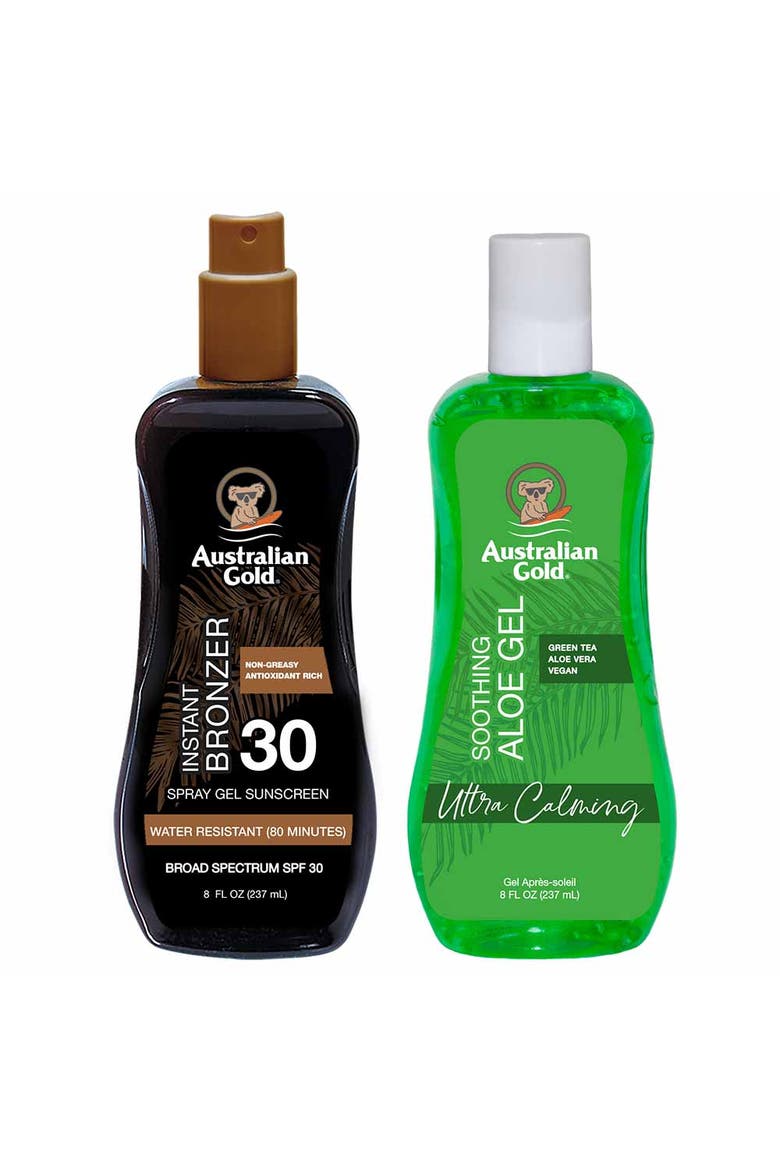 SPF 30 Spray Gel Bronzer Soothing Aloe Bundle, Main, color, None