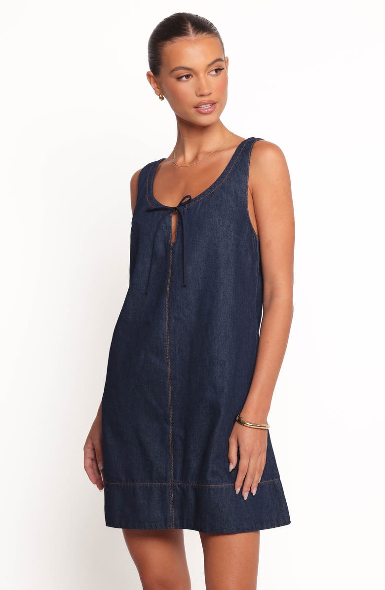 Petal & Pup Azen Sleeveless Denim Minidress, Alternate, color, Dark Denim