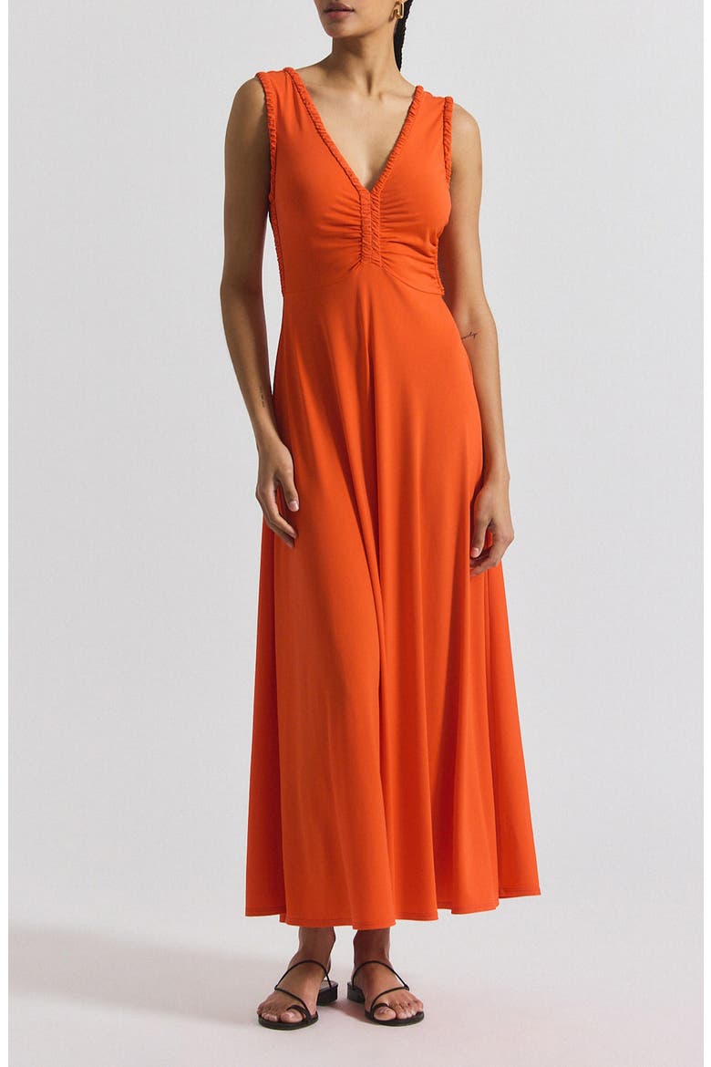 Misha Matte Jersey Maxi Dress, Main, color, TANGERINE