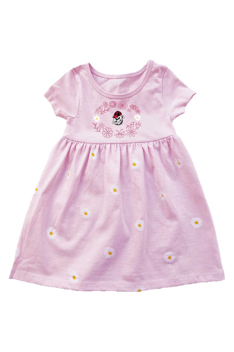 Girls Toddler Wes & Willy Pink Georgia Bulldogs Daisy Dress, Main, color, Pink