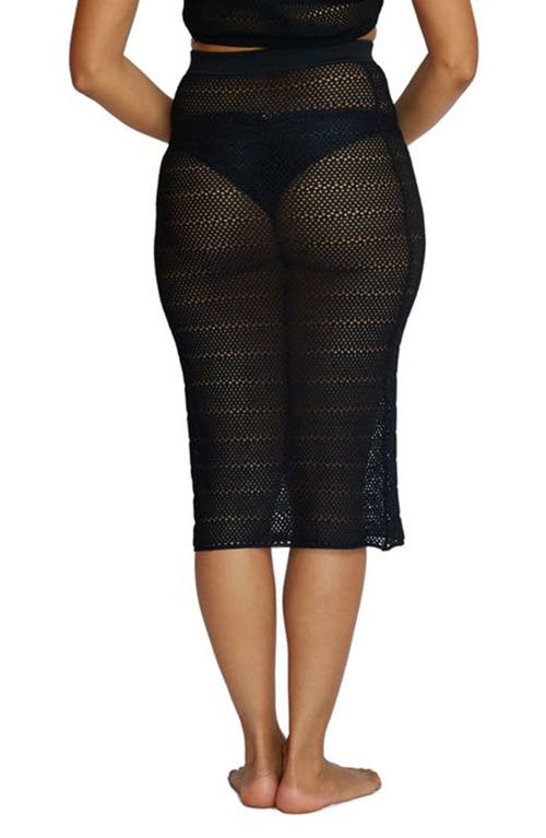 Pq Swim Open Stitch Skirt In Black