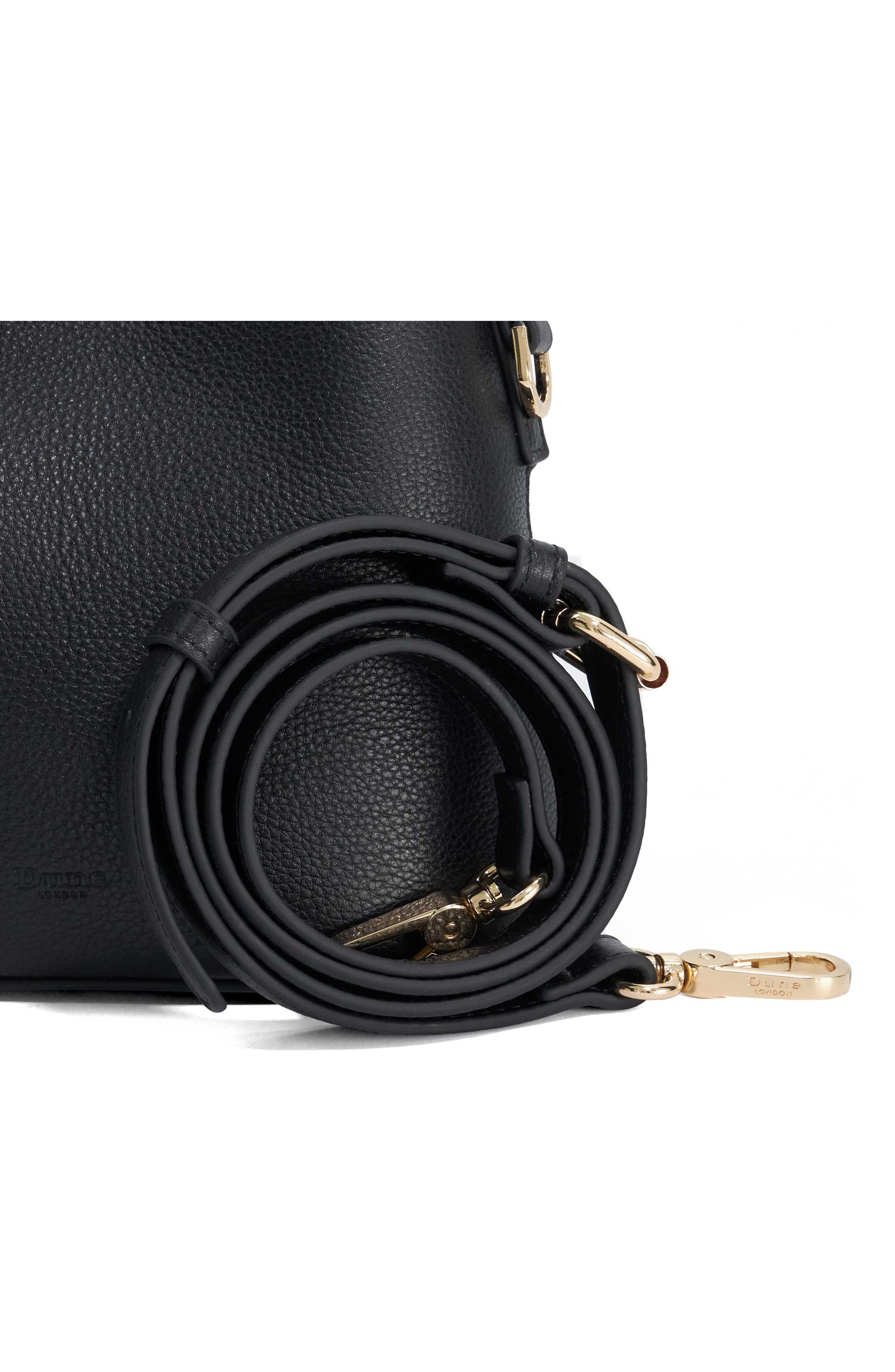 Dune London Dharla Leather Top Handle Bag, Alternate, color, Black