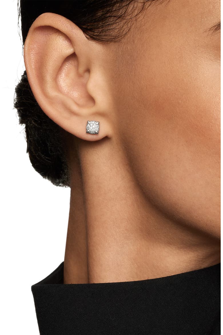 Petite Chatelaine® Pavé Diamond Stud Earrings, Alternate, color, DIAMOND