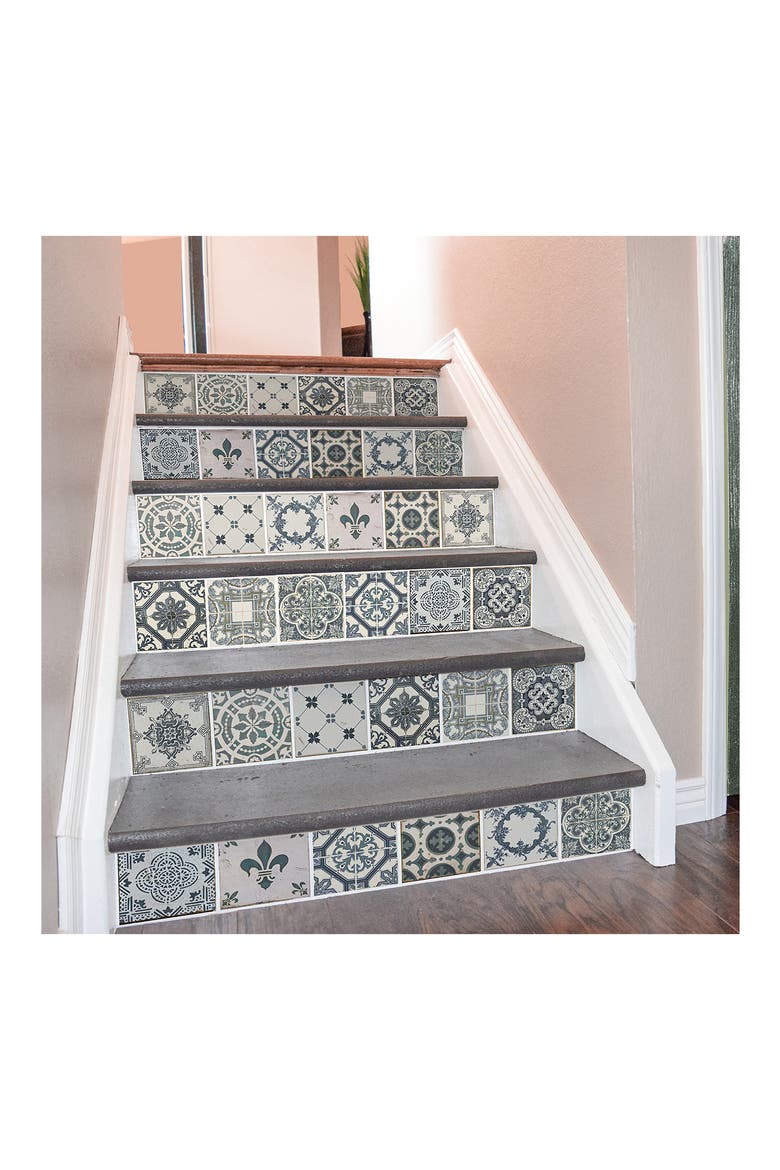 Vintage Blue Azulejo Wall Tiles - Pack of 5, Main, color, BLUE