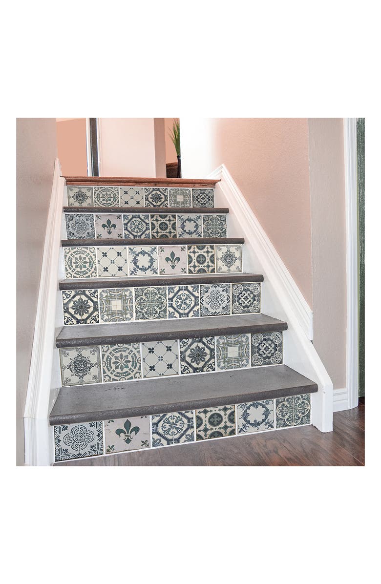 WALPLUS Vintage Blue Azulejo Wall Tiles - Pack of 5, Main, color, 