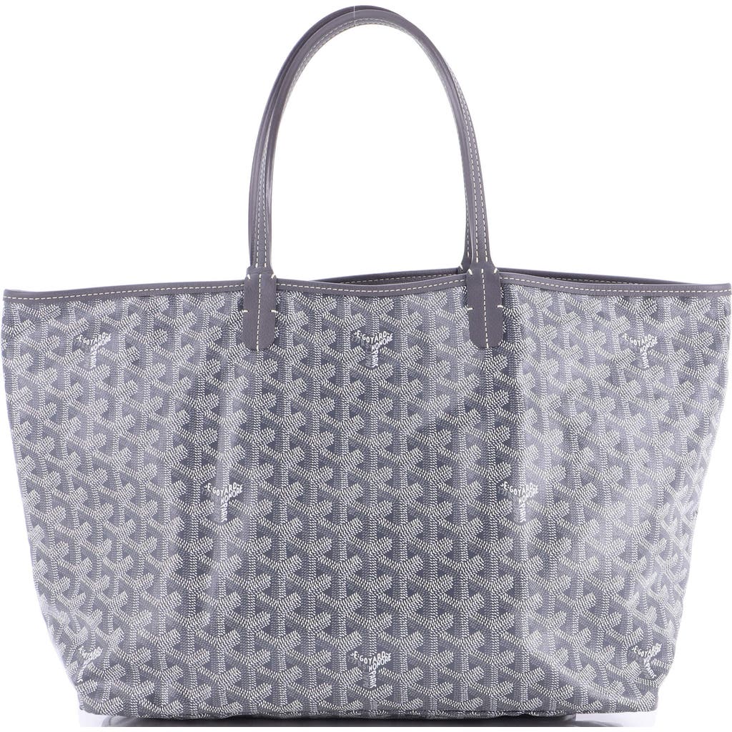 Pre-owned Goyard Goyard Saint Louis Tote Coated Canvas Pm In Gray