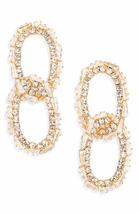 Tasha Crystal Pavè Link Drop Earrings