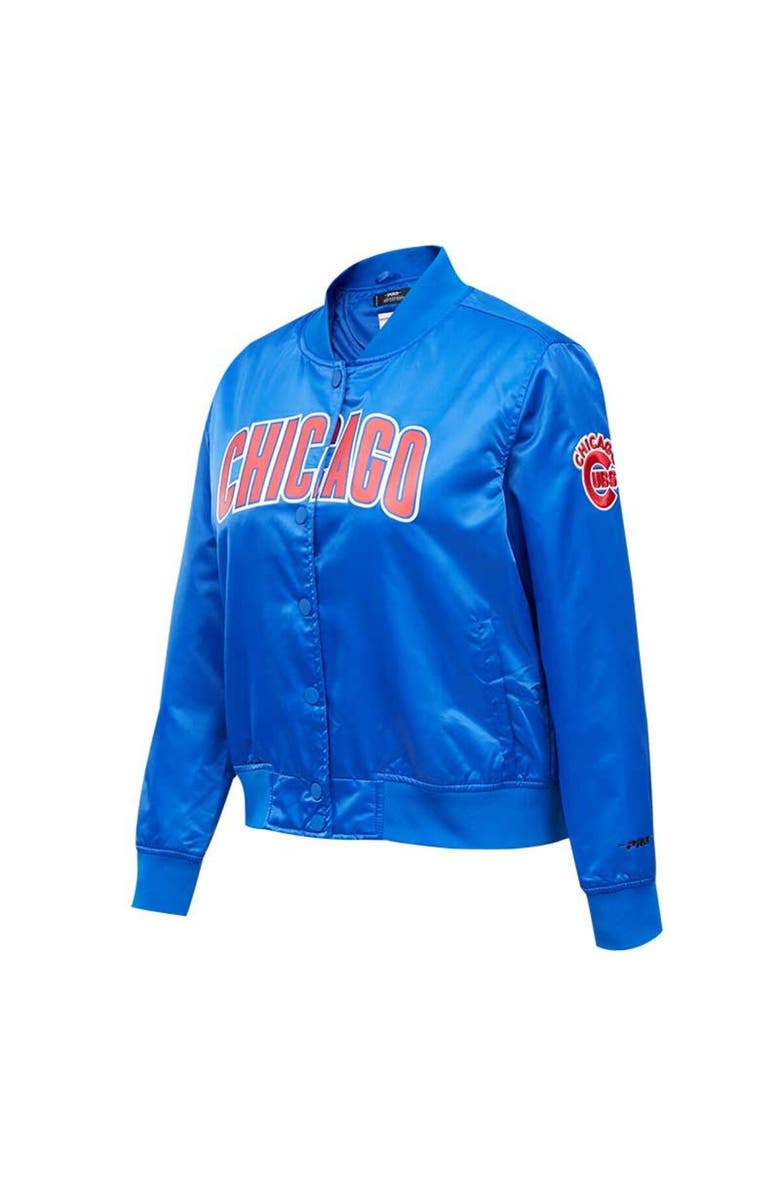 PRO STANDARD Women's Pro Standard Royal Chicago Cubs Satin Full-Snap Varsity Jacket, Alternate, color, 