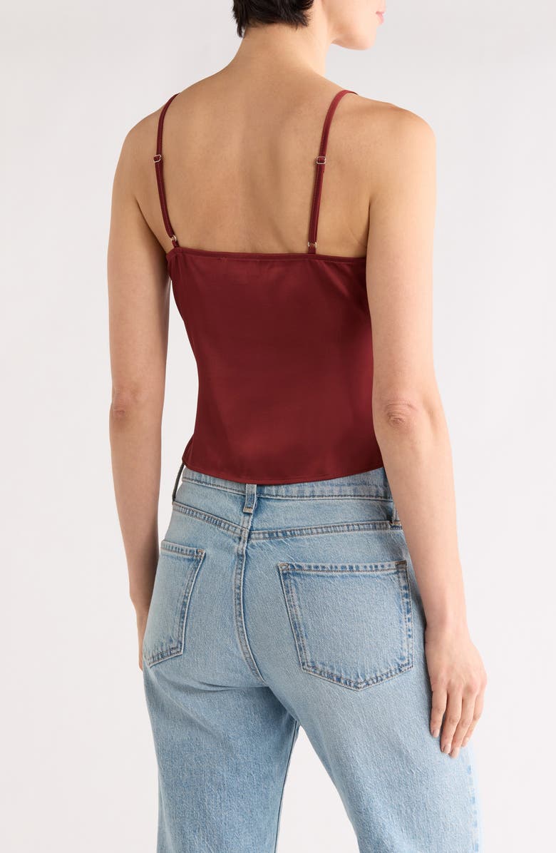 SUNDAY EDITION Twist Front Satin Camisole, Alternate, color, Wine