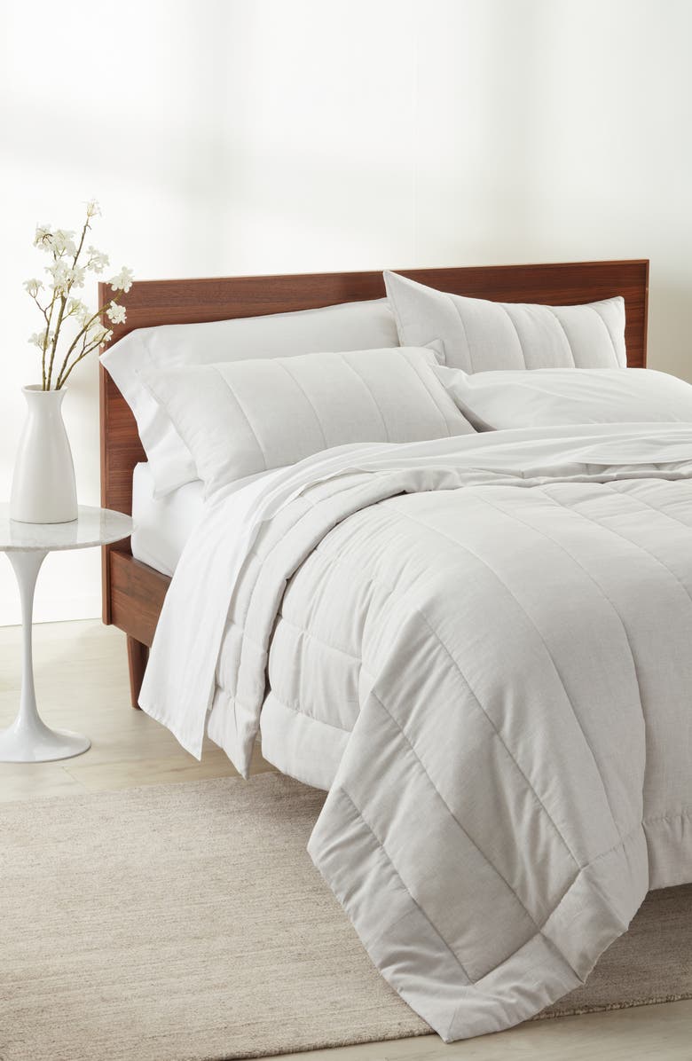 Nordstrom Organic Cotton Mélange Quilted Comforter & Shams Set, Alternate, color, Grey Vapor