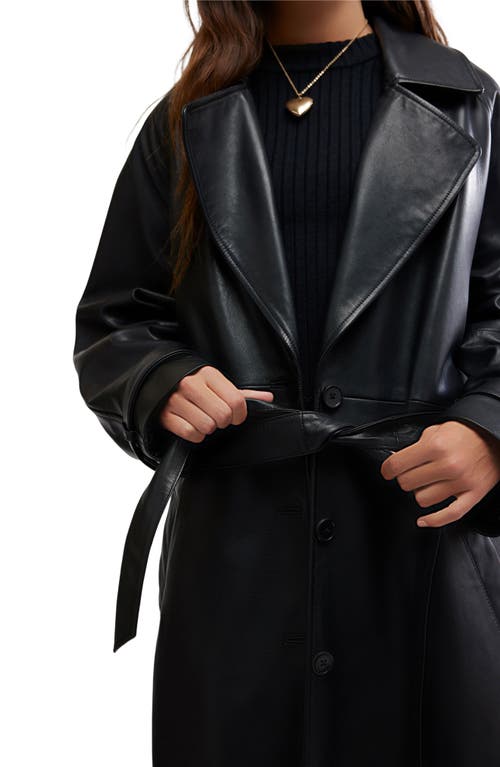 Shop Free People Rock It Leather Trench Coat In Black