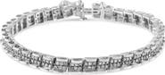 Haus of Brilliance Silver 2.0 Cttw Diamond Round Miracle Plate Link Bracelet