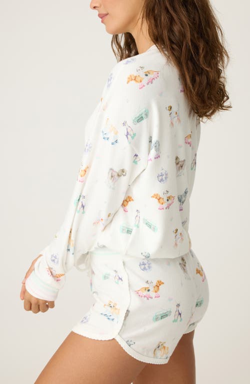 PJ SALVAGE PJ SALVAGE ROLL WITH IT PEACHY JERSEY PAJAMA TOP 