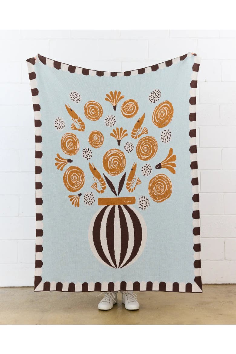 Le Bouquet Knit Throw Blanket, Alternate, color, Cocktail Hour