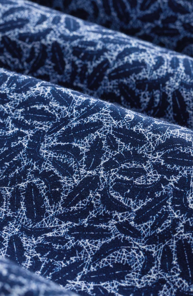 Bugatchi James OoohCotton<sup>®</sup> Leaf Print Button-Up Shirt, Alternate, color, Navy