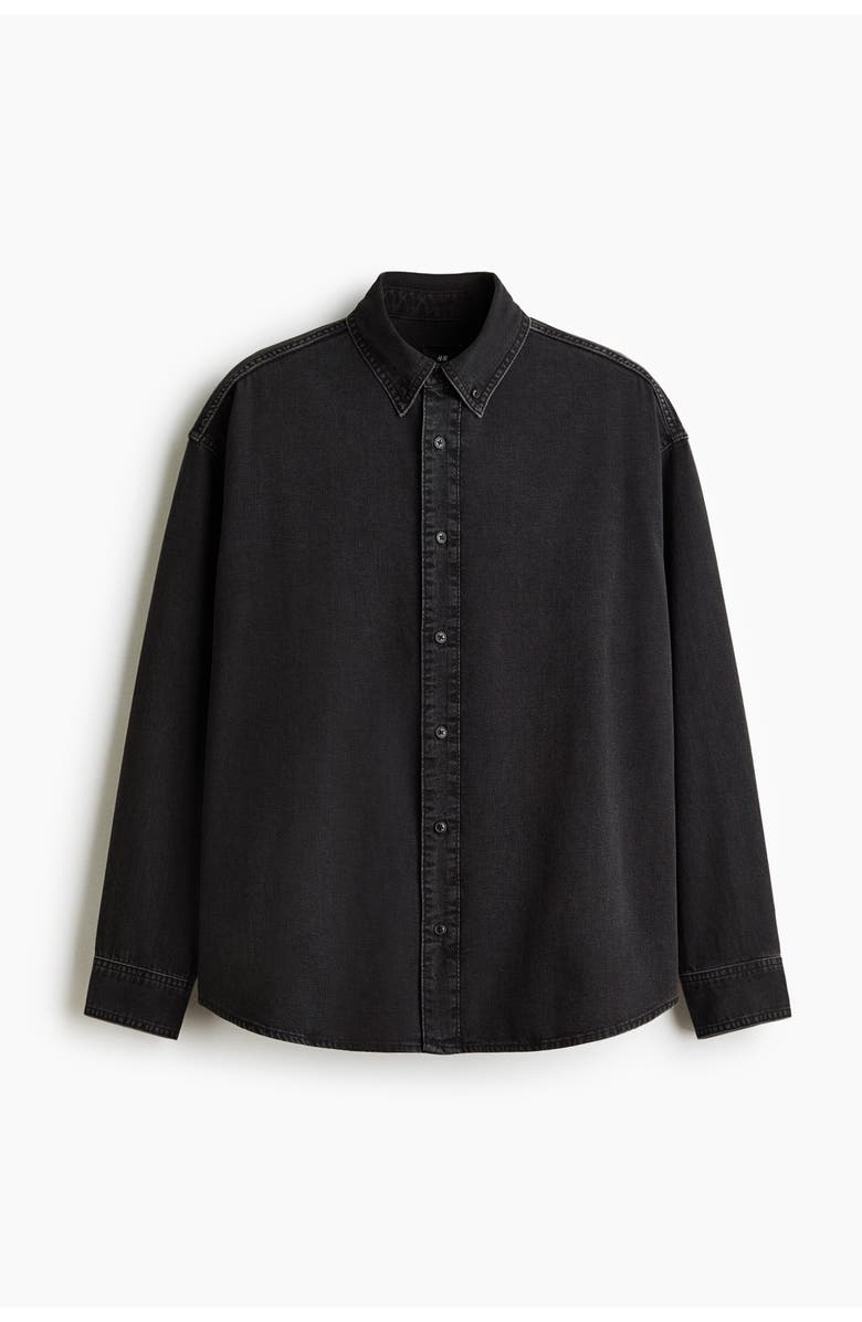 H&M Oversized Fit Denim Shirt, Main, color, Denim Black