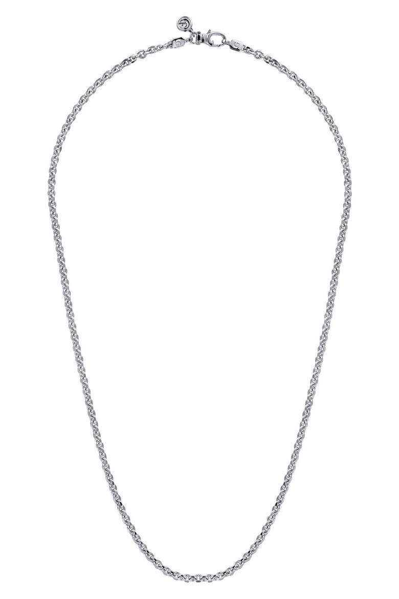 Men's Sterling Silver Cable Chain Necklace, Alternate, color, STERLING SILVER