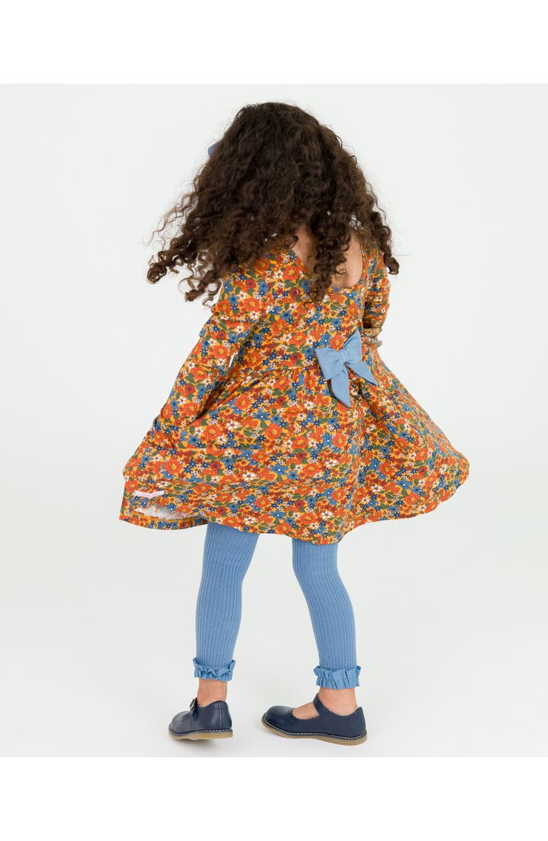 RuffleButts Baby Girls Rib Knit Footless Ruffled Tights, Alternate, color, Countryside Blue