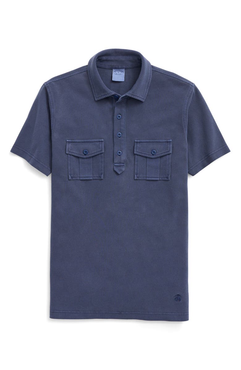 Brooks Brothers Men's Patch Pocket Short Sleeve Polo, Main, color, Mood Indigo