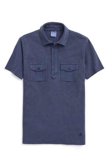 Brooks Brothers Patch Pocket Short Sleeve Polo In Mood Indigo