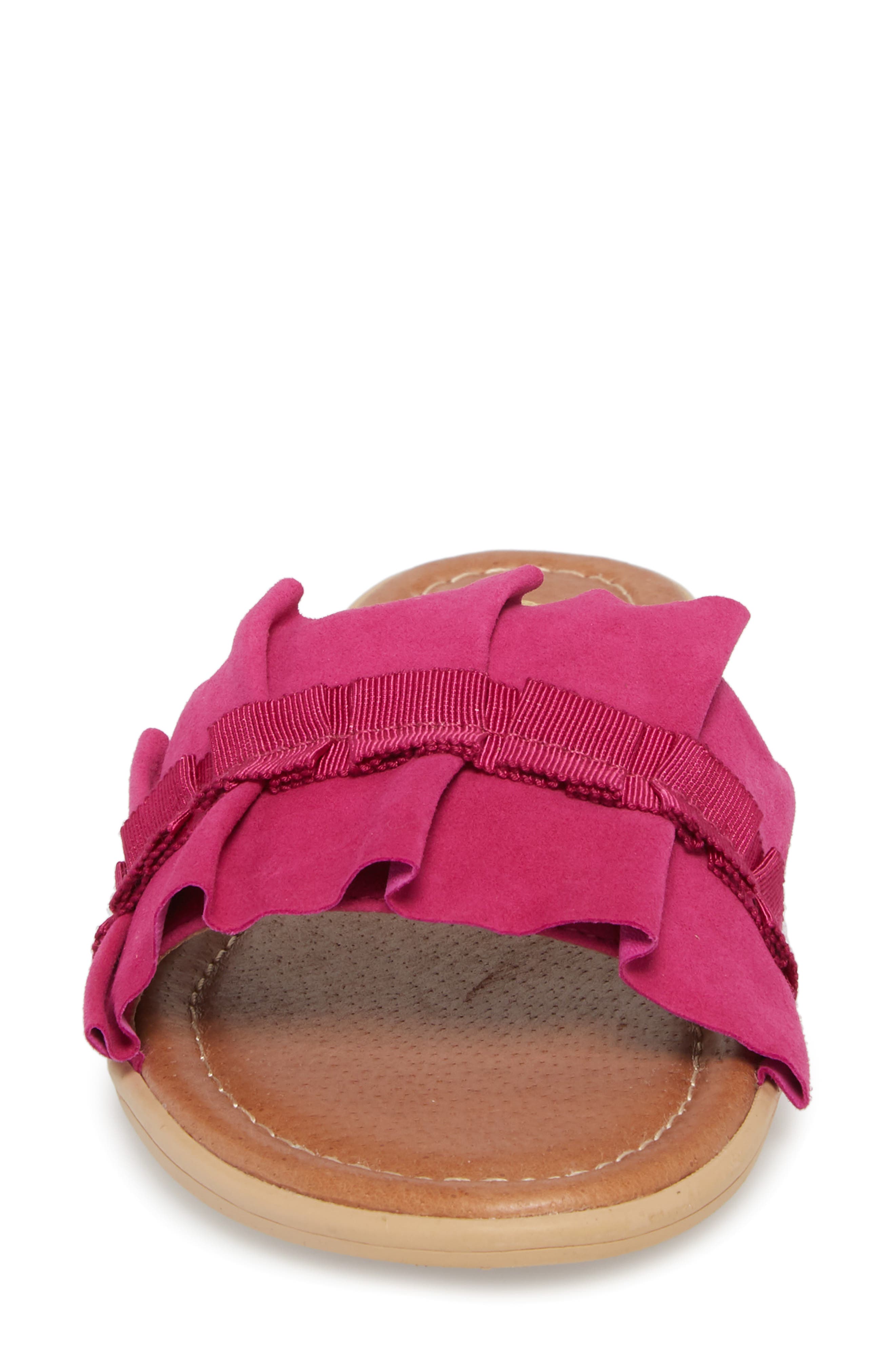 Ravenna Slide Sandal, Alternate, color, FUCHSIA SUEDE