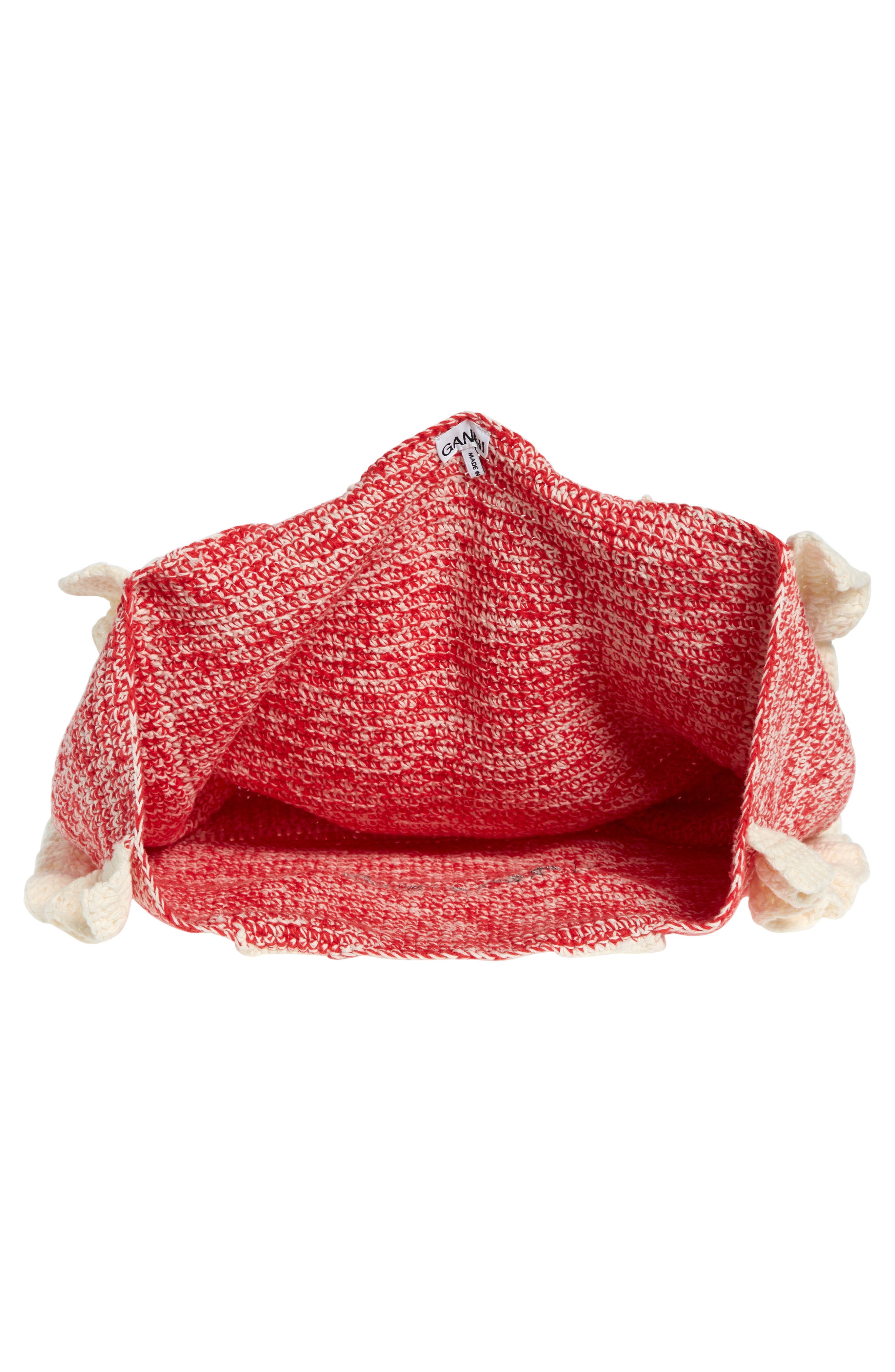 Ganni Organic Cotton Crochet Tote, Alternate, color, 