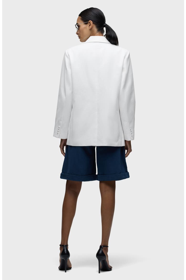Mae Oversize Double Breasted Cotton Blazer, Alternate, color, WHITE