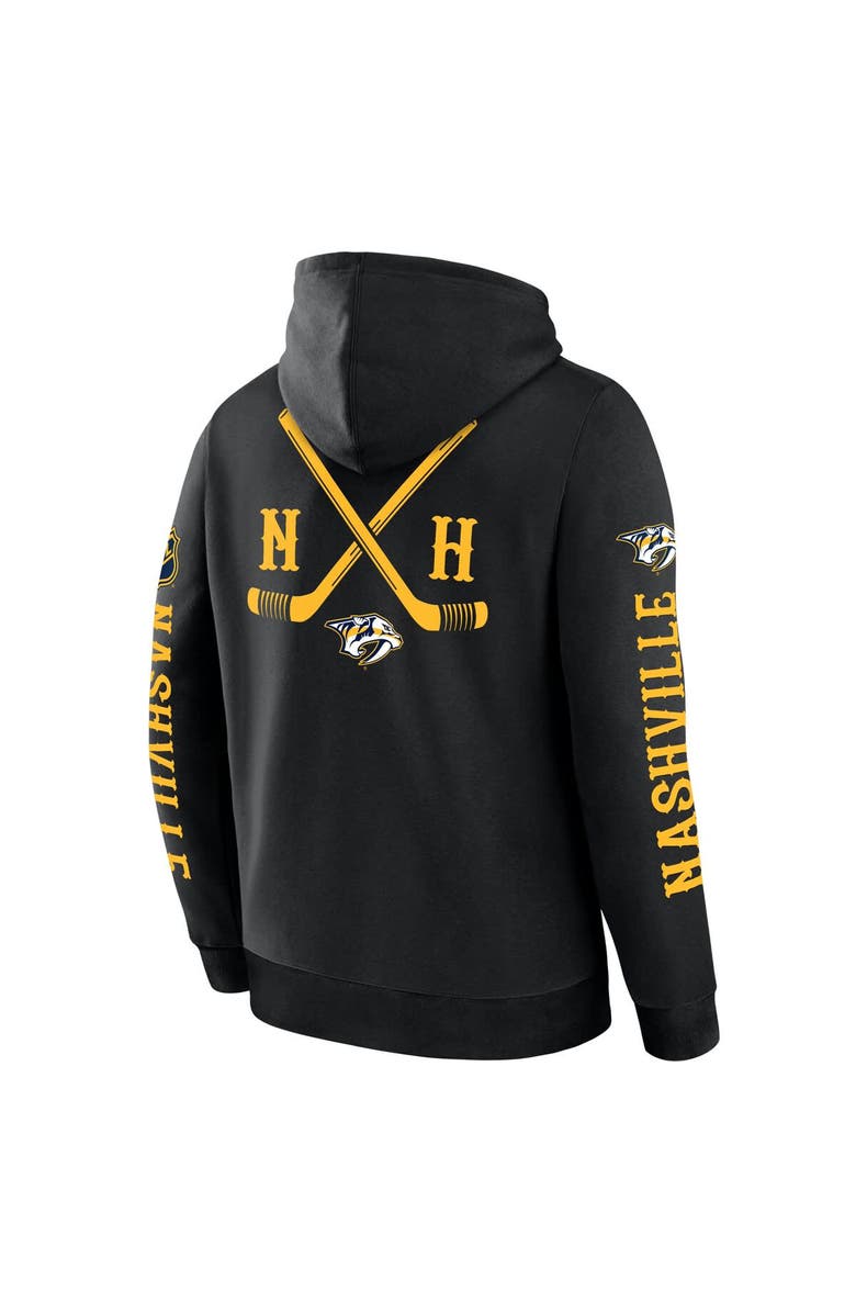 FANATICS Men's Fanatics Black Nashville Predators Big City Legacy Fleece Pullover Hoodie, Alternate, color, Black