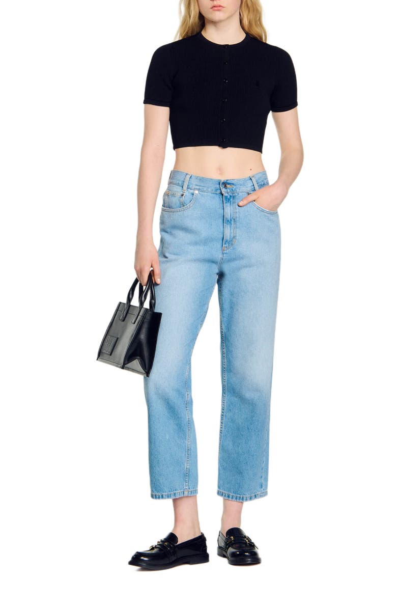 SANDRO Cropped cardigan, Alternate, color, 