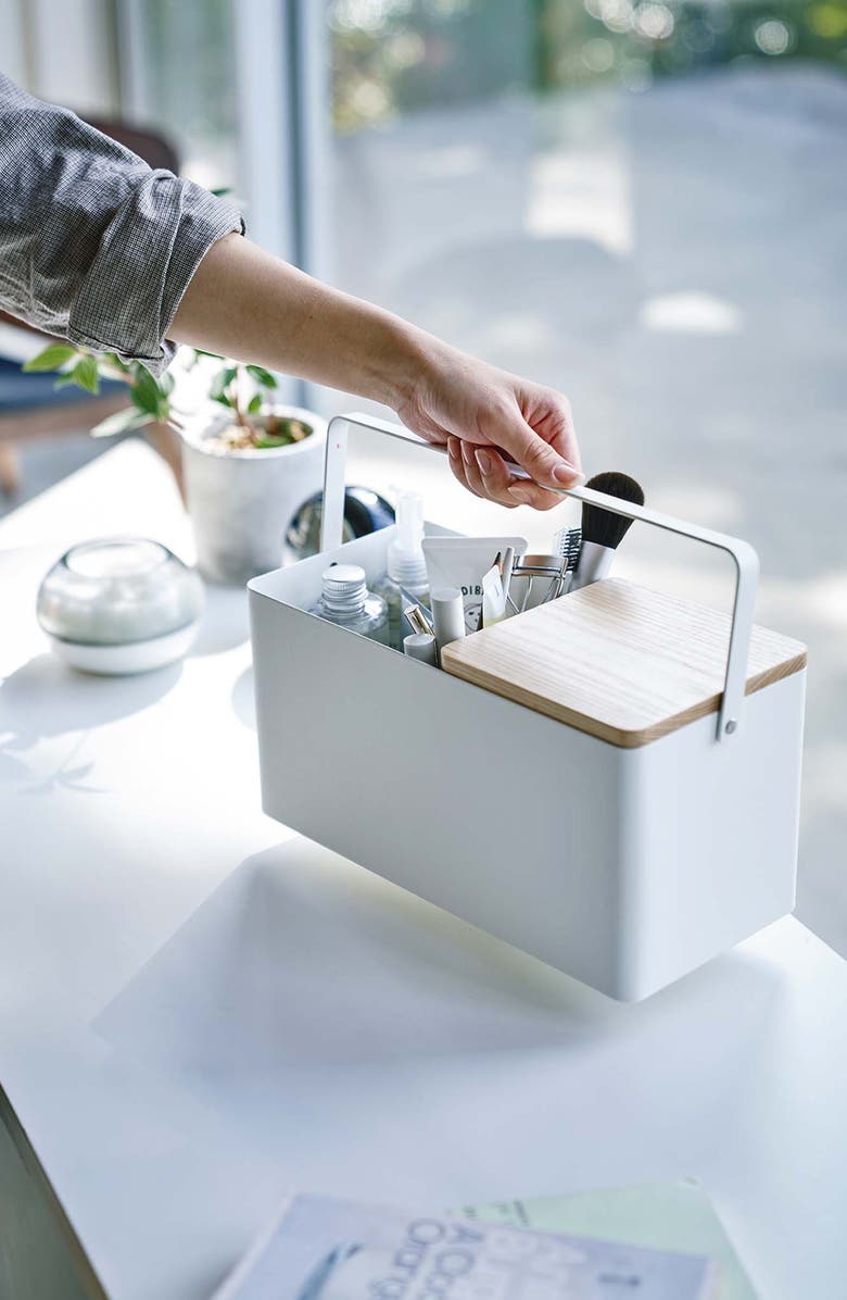 Yamazaki Makeup Organizer, Alternate, color, White