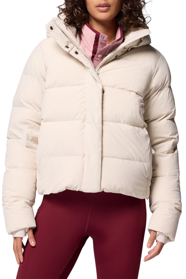 Amaze Puff Hooded Jacket, Main, color, DARK STONE