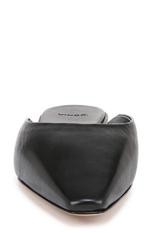 Vince Ana Ana Leather Ballerina Mules In Black